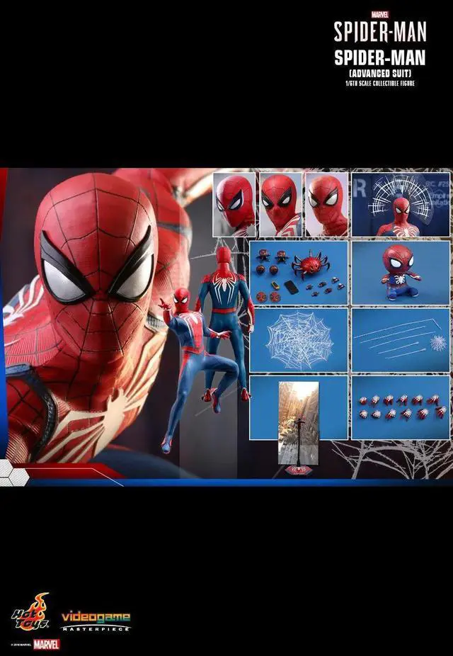 Alt view image 10 of 13 - hot toys spiderman advanced suit 1/6 sixth scale figure marvel video game masterpiece series action figure