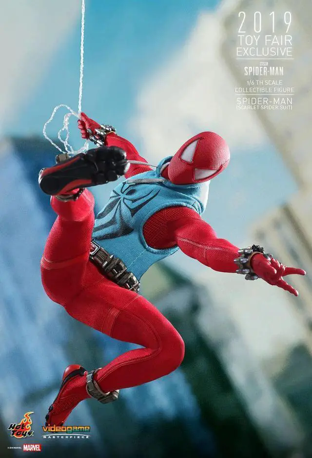 Alt view image 3 of 5 - Figure Hot Toys VGM34 - Marvel Comics - Marvel's Spider-Man - Spider-Man Scarlet Suit Version
