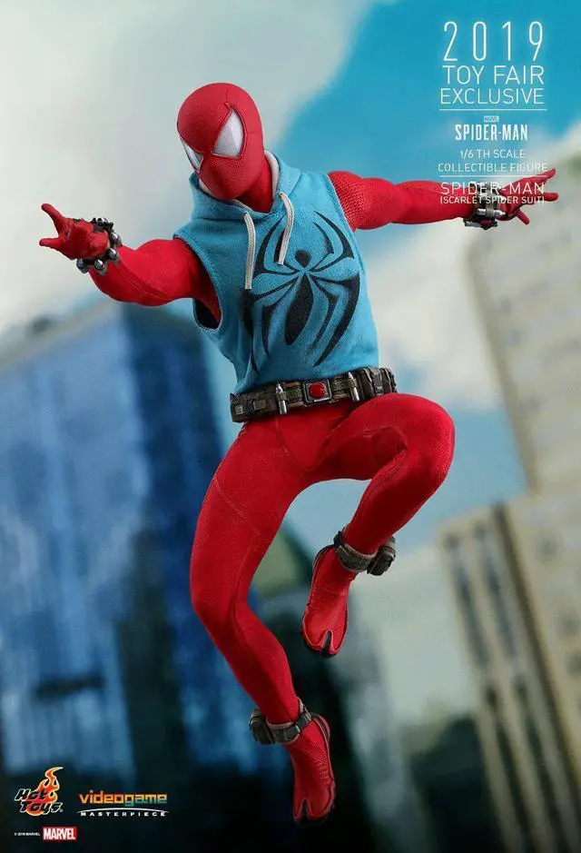 Alt view image 4 of 5 - Figure Hot Toys VGM34 - Marvel Comics - Marvel's Spider-Man - Spider-Man Scarlet Suit Version