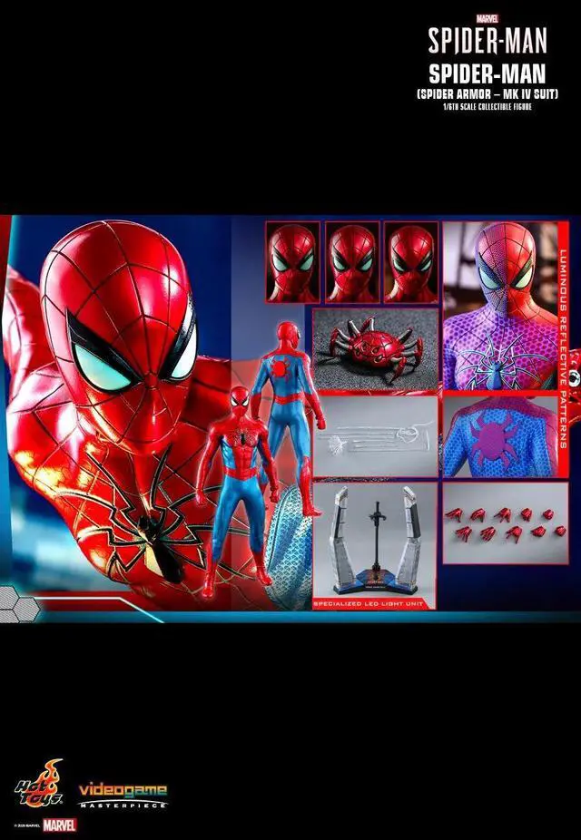 Alt view image 2 of 5 - Figure Hot Toys VGM43 - Marvel Comics - Marvel's Spider-Man - Spider-Man Spider Armor MK IV Suit Version
