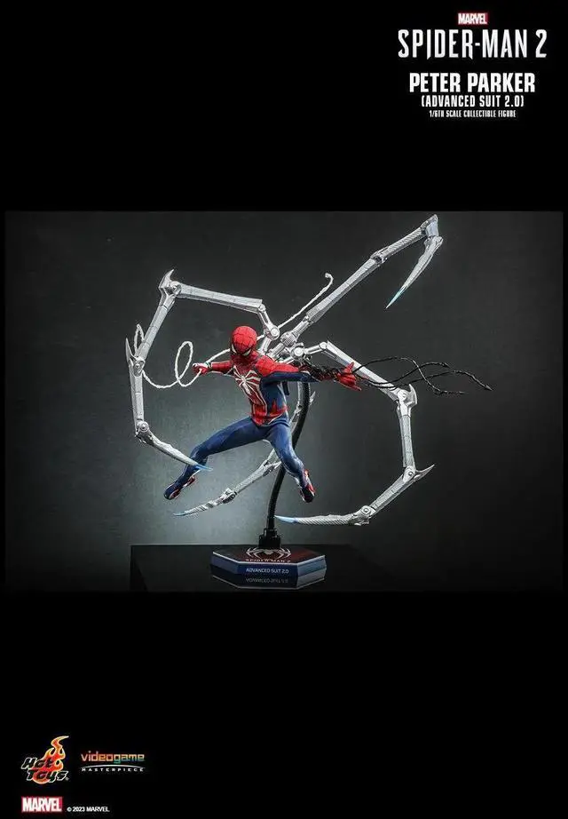 Alt view image 5 of 5 - Figure Hot Toys VGM54 - Marvel's Spider Man 2 - Peter Parker Advanced Suit 2.0