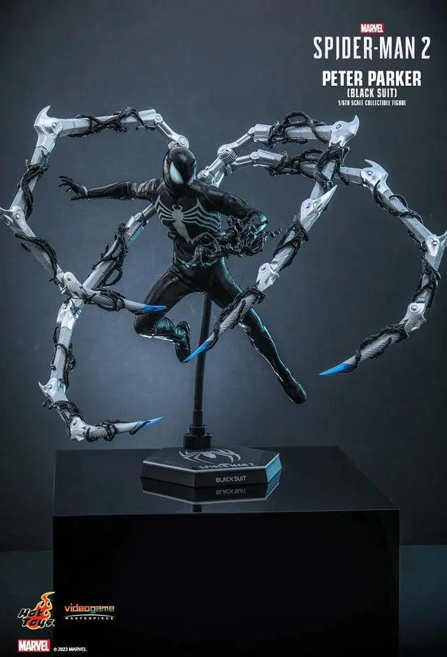 Alt view image 5 of 5 - Figure Hot Toys VGM56 - Marvel's Spider Man 2 - Peter Parker Black Suit Standard Version