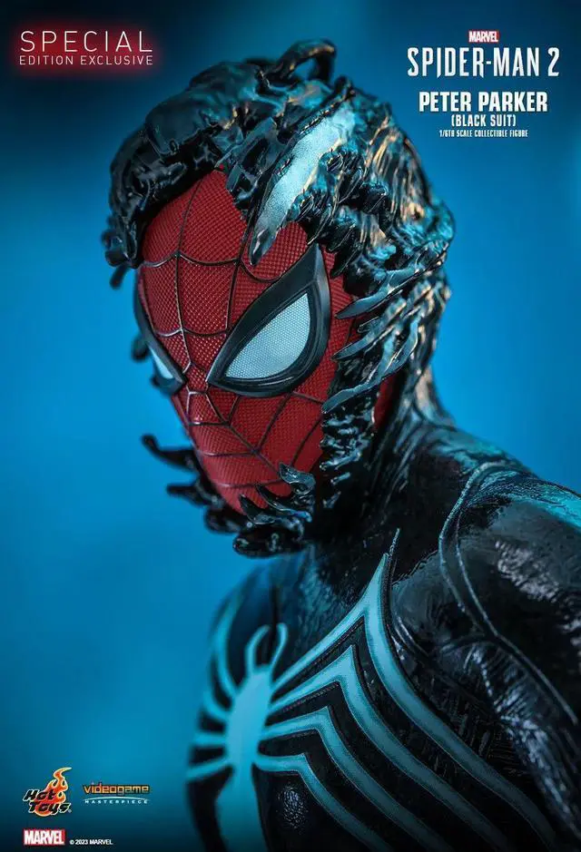 Alt view image 5 of 5 - Figure Hot Toys VGM56B - Marvel's Spider Man 2 - Peter Parker Black Suit Deluxe Version