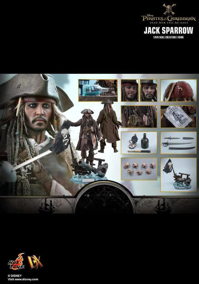 Alt view image 2 of 5 - Figure Hot Toys DX15 - Pirates Of The Caribbean : Dead Men Tell No Tales - Jack Sparrow