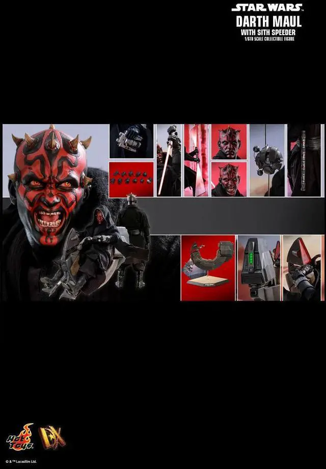 Alt view image 2 of 5 - Figure Hot Toys DX17 - Star Wars 1 : The Phantom Menace - Darth Maul With Sith Speeder Standard Version