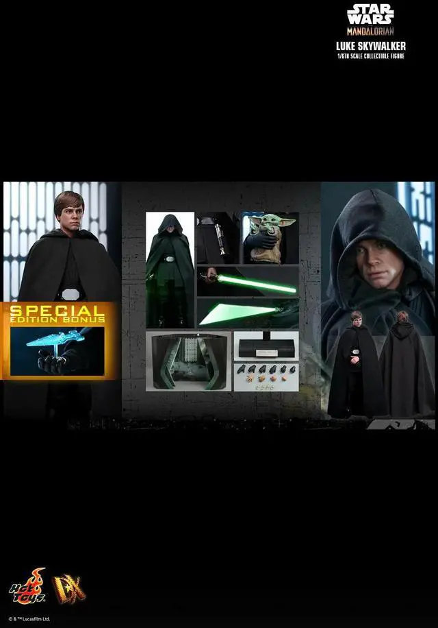 Alt view image 2 of 5 - Figure Hot Toys DX22D - Star Wars : The Mandalorian - Luke Skywalker Deluxe Version