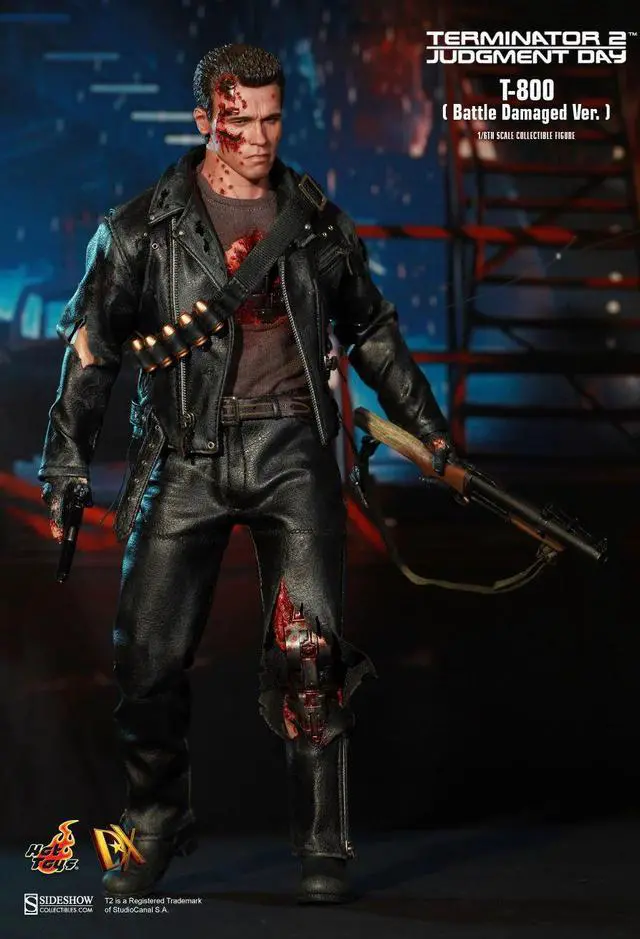 Alt view image 3 of 5 - Figure Hot Toys DX13 - Terminator 2 : Judgment Day - T800 Battle Damaged Version Standard Version