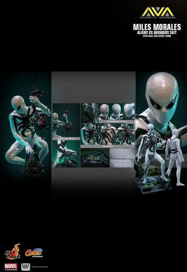 Alt view image 2 of 5 - Figure Hot Toys CMS027 - Marvel Comics - Alien Vs. Avengers - Miles Morales Alien Vs. Avengers Suit