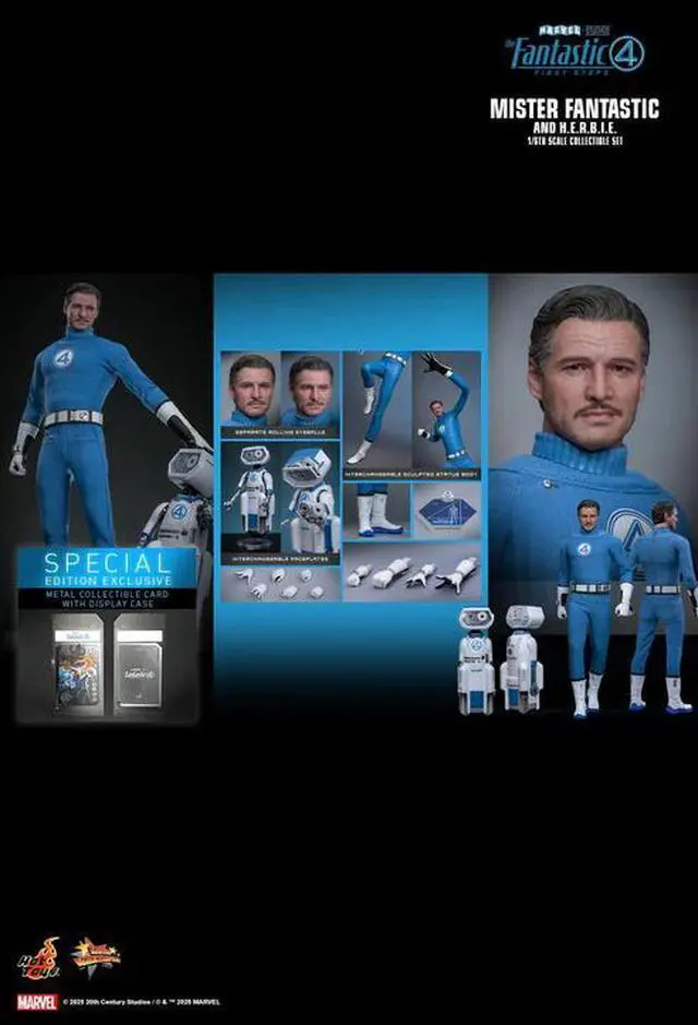 Alt view image 2 of 5 - Figure Hot Toys MMS822B - Marvel Comics - The Fantastic Four : First Steps - Mister Fantastic & H.E.R.B.I.E