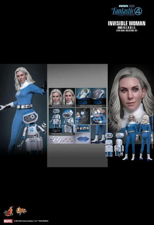Alt view image 2 of 5 - Figure Hot Toys MMS824 - Marvel Comics - The Fantastic Four : First Steps - Invisible Woman & H.E.R.B.I.E