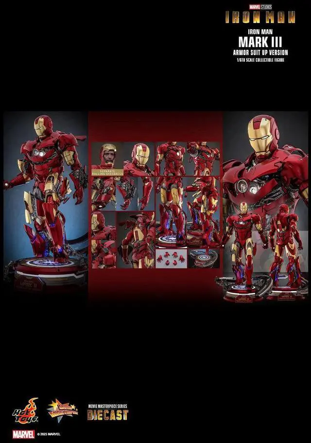 Alt view image 2 of 5 - Figure Hot Toys MMS825D72 - Marvel Comics - Iron Man - Iron Man Mark III Armor Suit Up Version