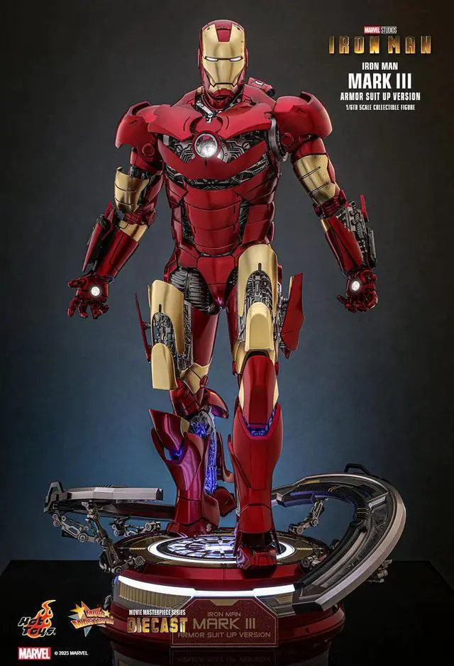 Alt view image 5 of 5 - Figure Hot Toys MMS825D72 - Marvel Comics - Iron Man - Iron Man Mark III Armor Suit Up Version