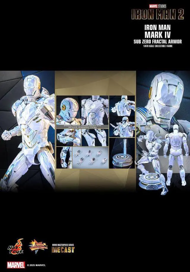 Alt view image 2 of 5 - Figure Hot Toys MMS830D76 - Marvel Comics - Iron Man 2 - Iron Man Mark IV Sub Zero Fractal Armor
