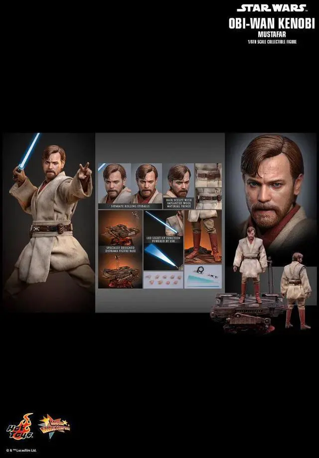 Alt view image 2 of 5 - Figure Hot Toys MMS843 - Star Wars III : Revenge Of The Sith - Obi Wan Kenobi Mustafar Version