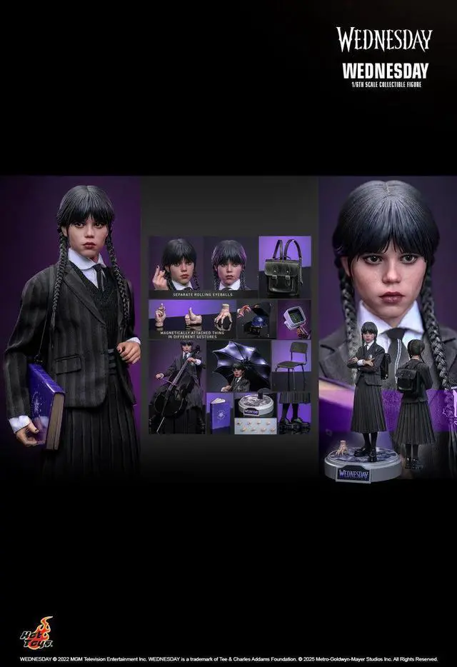 Alt view image 2 of 5 - Figure Hot Toys TMS135 - Family Addams : Wednesday - Wednesday Jenna Ortega