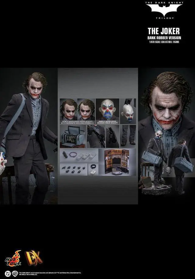 Alt view image 2 of 5 - Figure Hot Toys DX50 - DC Comics - The Dark Knight Trilogy - The Joker Bank Robber Version