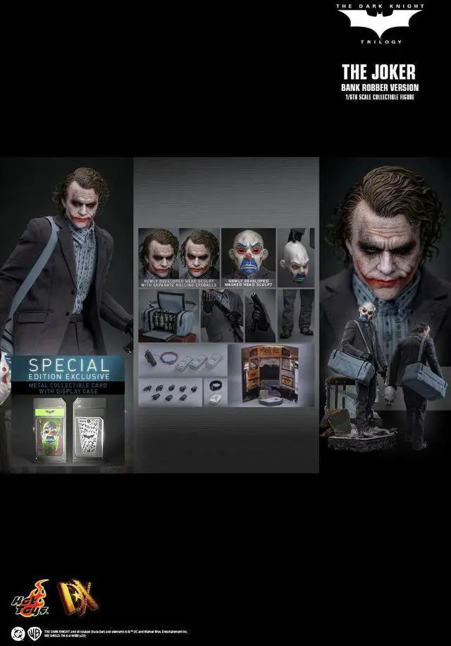 Alt view image 2 of 5 - Figure Hot Toys DX50B - DC Comics - The Dark Knight Trilogy - The Joker Bank Robber Version