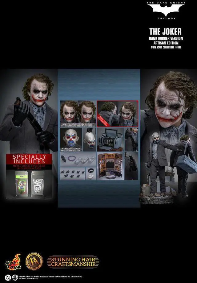 Alt view image 2 of 5 - Figure Hot Toys DX51 - DC Comics - The Dark Knight Trilogy - The Joker Bank Robber Version