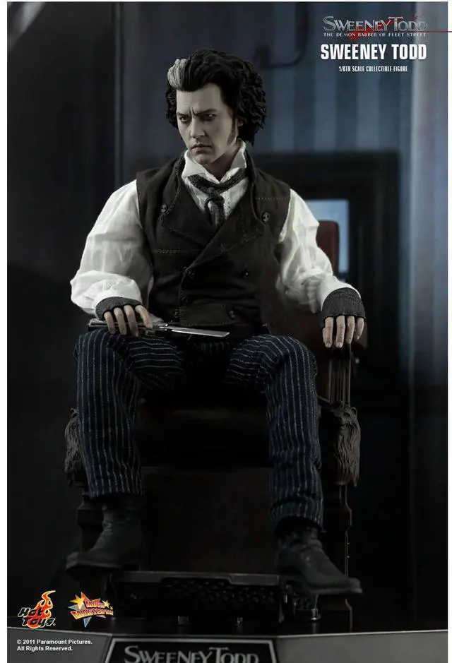 Alt view image 8 of 8 - Sweeney Todd The Demon Barber Of Fleet Street 12" Figure By Hot Toys