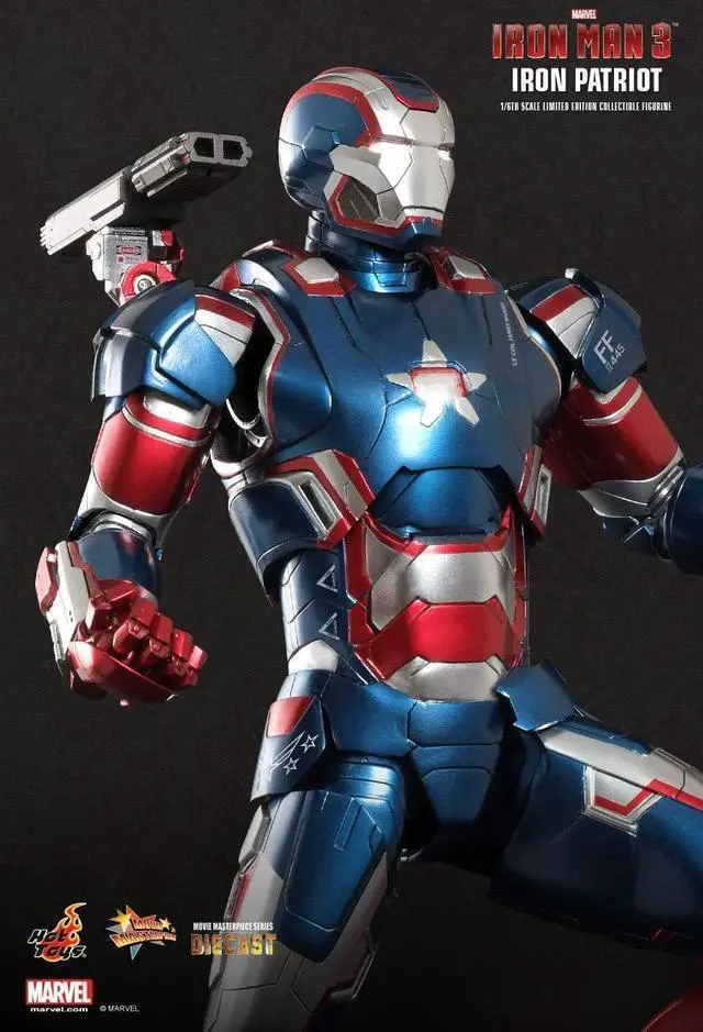 Alt view image 13 of 13 - Iron Patriot Iron Man 3 Movie Masterpiece 1/6 Scale Hot Toys Action Figure