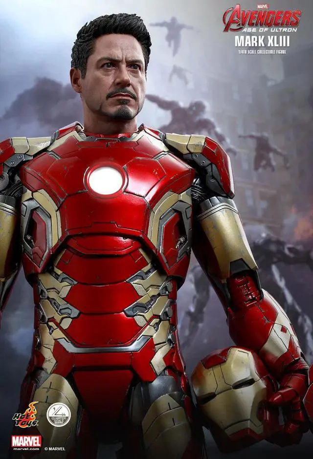 Alt view image 9 of 9 - Avengers Age of Ultron 1:4 Scale Hot Toys Collectible Figure Iron Man Mark XLIII
