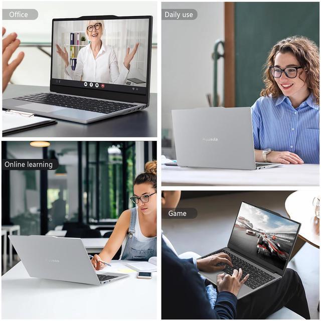 Alt view image 6 of 7 - Auusda 14.1" Windows 11 Pro Home Laptop, 8GB RAM 512GB SSD, Intel Celeron N5095 Computer, 1080p Screen, Silver