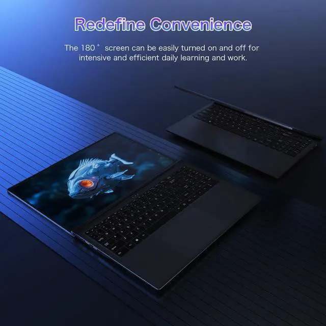 Alt view image 6 of 7 - Auusda 16" Business Laptop, Windows 11 Pro Laptop Computer, AMD Ryzen 7430U, 16GB RAM 1TB SSD, Backlight, Fingerprint, Gray