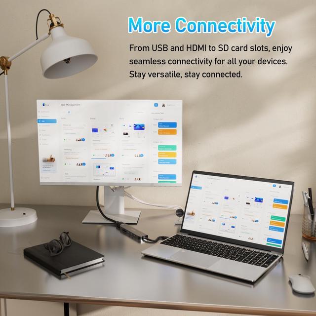 Alt view image 4 of 7 - Auusda Home Laptop, 16GB RAM 512GB SSD, Windows 11 Pro Computers, 15.6" 1080p Screen, Intel N150 CPU, Backlight Keyboard, Fingerprint Reader, Silver