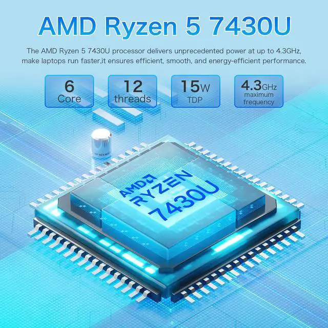 Alt view image 6 of 7 - Auusda 16" Business Laptop, Windows 11 Pro Laptop Computer, AMD Ryzen 7430U, 32GB RAM 1TB SSD, Backlight, Fingerprint, Gray