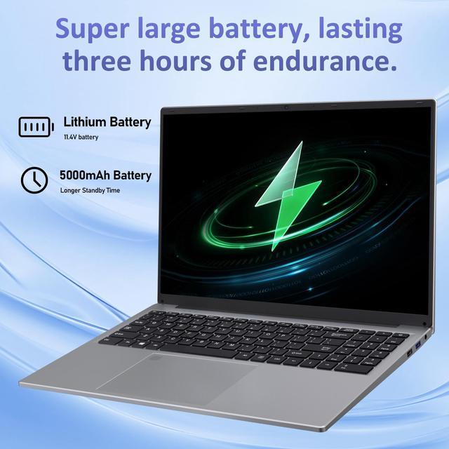 Alt view image 7 of 7 - Auusda 16" Business Laptop, Windows 11 Pro Computer, Intel Core i3 1000NG4, 16GB DDR4 RAM 1TB SSD, Backlight, Fingerprint, Webcam, Silver