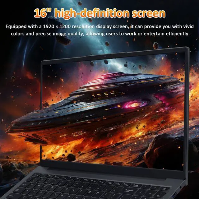 Alt view image 4 of 7 - Auusda 16" Gaming Laptop AMD Ryzen 7 4800H 2.9-4.2GHz, 32GB DDR4 RAM, 1TB NVME SSD, Windows 11 Pro Business Computer w/Office 2024, SODIMM*2, Slot*2, Backlit, Fingerprint, Gray