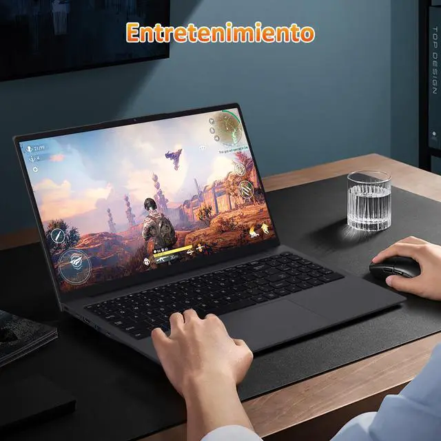 Alt view image 7 of 7 - Auusda 16" Gaming Laptop AMD Ryzen 7 4800H 2.9-4.2GHz, 32GB DDR4 RAM, 1TB NVME SSD, Windows 11 Pro Business Computer w/Office 2024, SODIMM*2, Slot*2, Backlit, Fingerprint, Gray