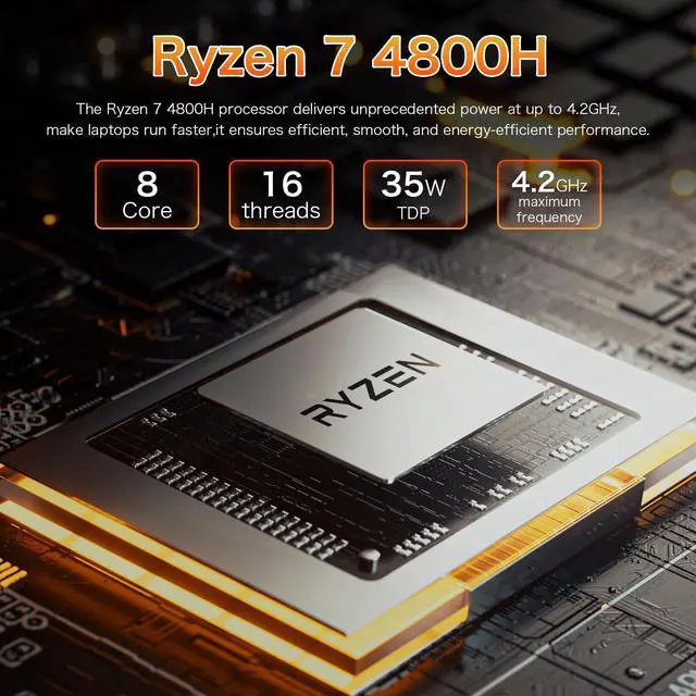 Alt view image 3 of 7 - Auusda 16'' Laptop Ryzen 7- 4800H (2.9GHz up to 4.2GHz), 32GB RAM, 1TB SSD, Win 11 Pro, Wifi 6, BT5.3, USB 3.0*2, HDMI, Type-C*2, with Backlit Keyboard, Fingerprint Unlock, for Business/Students, Gray