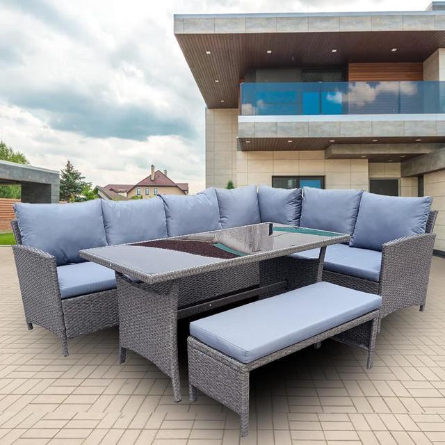 9 seater rattan discount corner sofa set