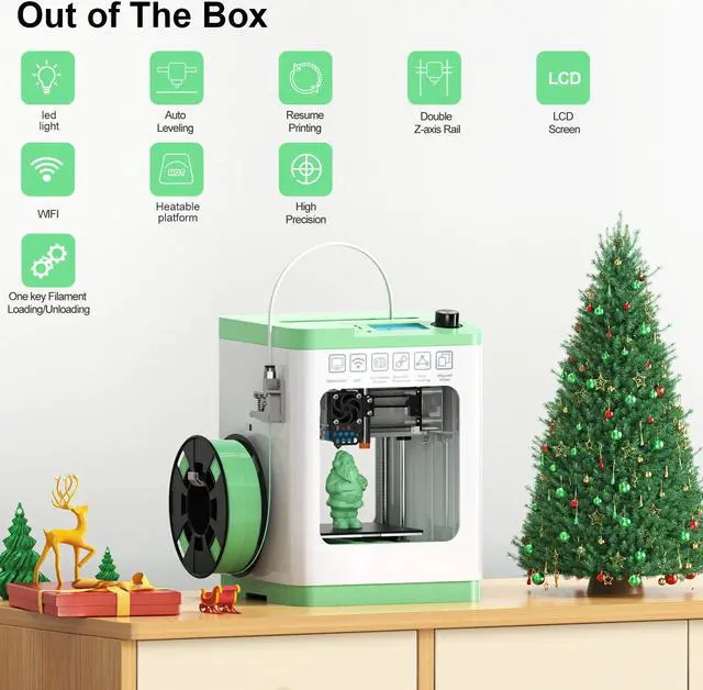 Alt view image 2 of 7 - Mini 3D Printer, ENTINA Tina2S 3D Printers with Wi-Fi Cloud Printing, Fully Assembled Auto Leveling Mini 3D Printer for Beginners, High Precision Printer with Smart Control and Heated Build Plate