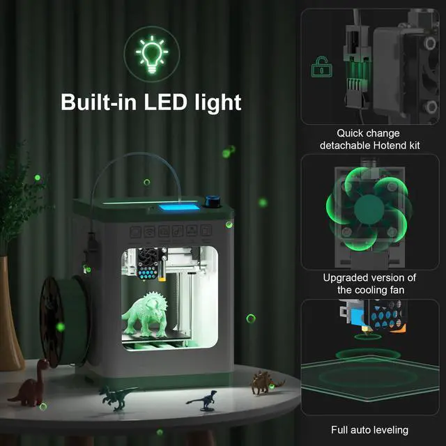 Alt view image 6 of 7 - Mini 3D Printer, ENTINA Tina2S 3D Printers with Wi-Fi Cloud Printing, Fully Assembled Auto Leveling Mini 3D Printer for Beginners, High Precision Printer with Smart Control and Heated Build Plate