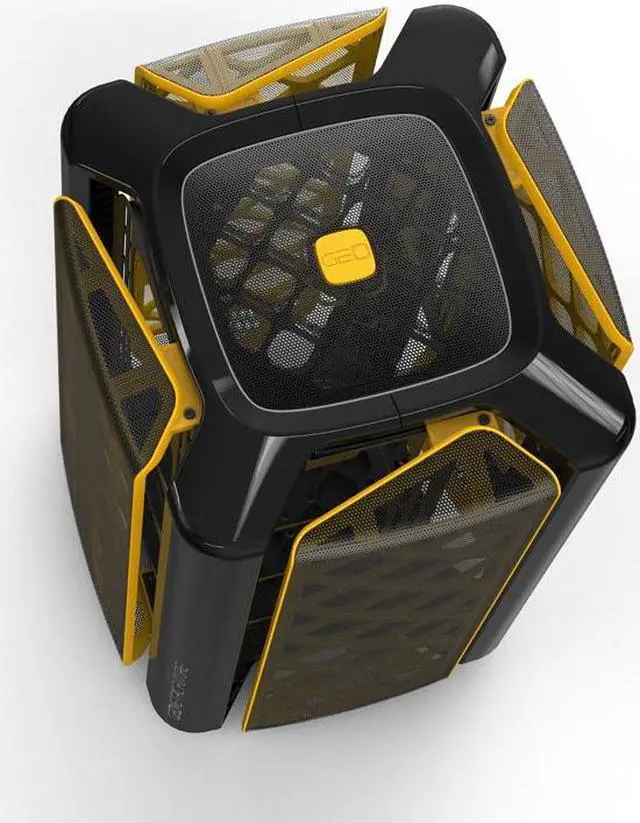 Alt view image 5 of 6 - Geometric Future M2 The ARK Mesh Black, High Airflow Open Frame, mATX/Mini ITX Gaming Case, Crystal Coating, Support 350mm GPU, ATX PSU, Type C Hub, 360 Radiator, GEO-M2-MB (PC Case ONLY)