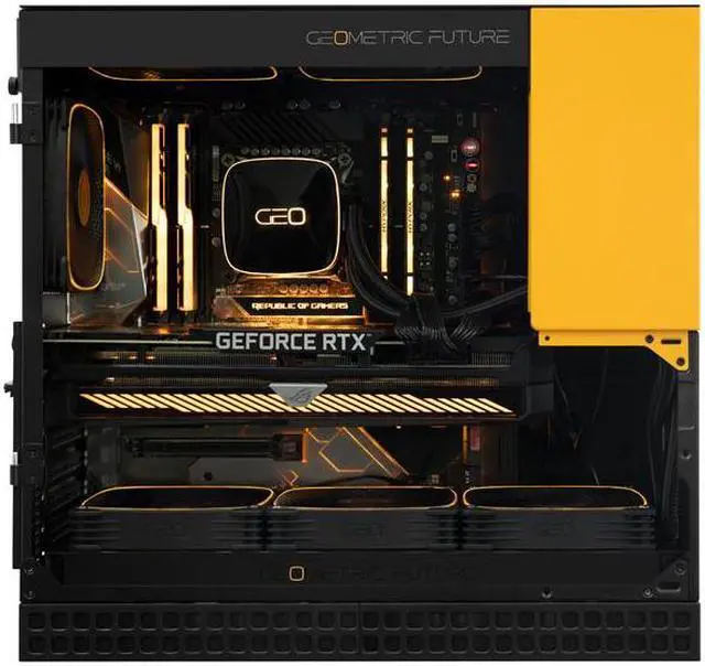 Alt view image 4 of 7 - Geometric Future M4 King Arthur Black, mid/Mini Tower, E-ATX/ATX Gaming Case, Glass/ 1.2mm Steel, Vertical Air Tunnel Design, Type C, 360/240 Radiator, Vertical GPU Mount,GEO-M4-KAB(PC Case ONLY)