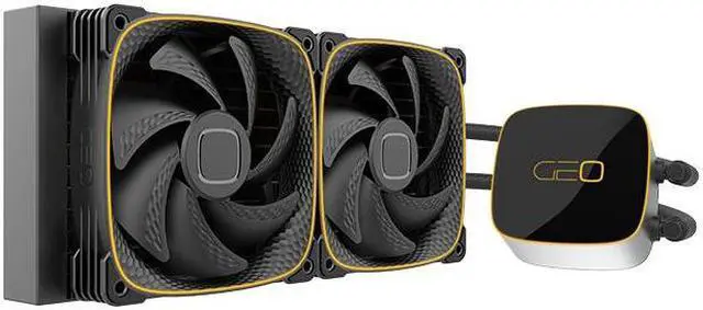Main image of Geometric Future Eskimo Junior - 240mm AIO CPU Liquid Cooler- Two RGB Squama 2503B Fan- Intel® LGA 1700, 1200, 115X, 2066, AMD® AM5, AM4 - Black- GEO-EJ-24B
