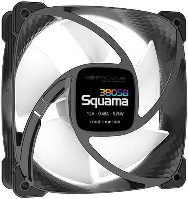 Alt view image 6 of 7 - Geometric Future Squama 3805 RGB PWM Fan - Black  120 x 38mm Single Pack-High Performance  Ball Bearing- PWM - with Controller - (GEO-S3805B-1)