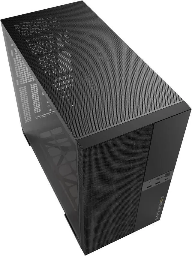 Alt view image 5 of 7 - Geometric Future M5 Vent Mesh Panel Tempered Glass Mid Tower, E-ATX/ATX Gaming Case, High Airflow, 1.2mm Steel, Type C, Support 420/360 Radiator, ARGB PWM 140m fan x 5 Pre-Installed, Black, GEO-M5VF-B