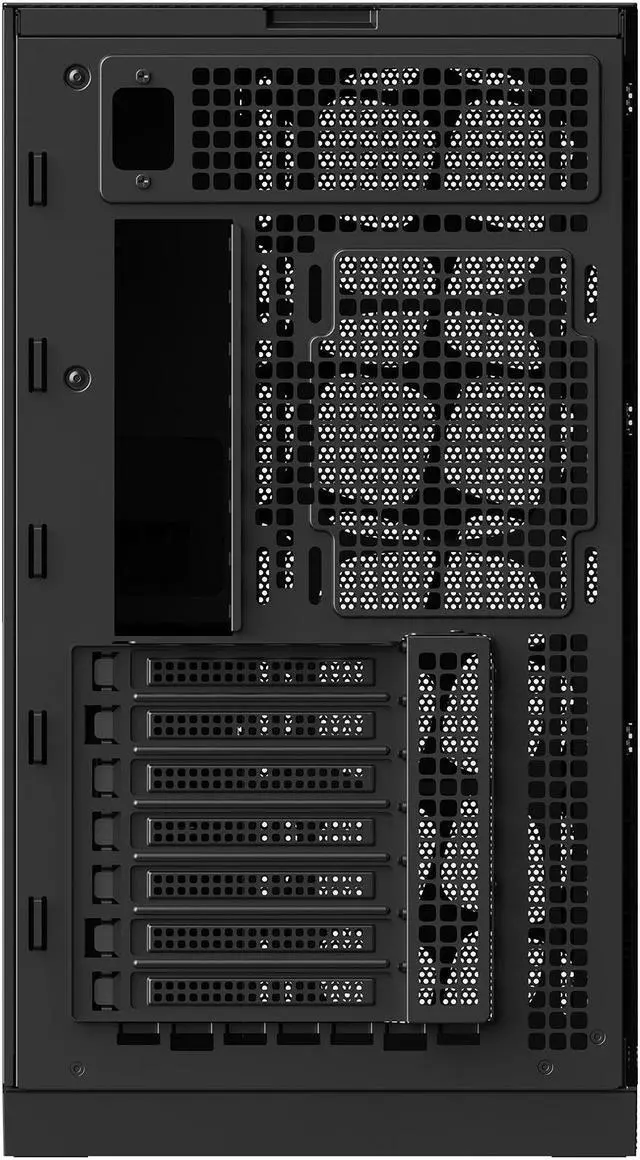 Alt view image 6 of 7 - Geometric Future M5 Vent Mesh Panel Tempered Glass Mid Tower, E-ATX/ATX Gaming Case, High Airflow, 1.2mm Steel, Type C, Support 420/360 Radiator, ARGB PWM 140m fan x 5 Pre-Installed, Black, GEO-M5VF-B