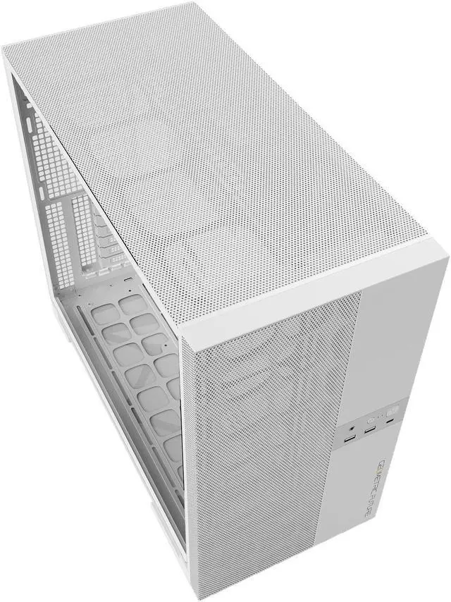 Alt view image 4 of 6 - Geometric Future M5 Vent Mesh front Panel Tempered Glass Mid Tower, E-ATX/ATX Gaming Case, High Airflow, 1.2mm Steel, Type C, Toolless Panels, Support 420/360 Radiator, Dual-Chamber, White, GEO-M5V-W