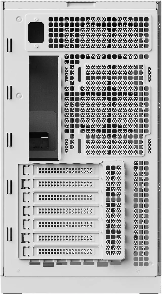 Alt view image 5 of 6 - Geometric Future M5 Vent Mesh front Panel Tempered Glass Mid Tower, E-ATX/ATX Gaming Case, High Airflow, 1.2mm Steel, Type C, Toolless Panels, Support 420/360 Radiator, Dual-Chamber, White, GEO-M5V-W