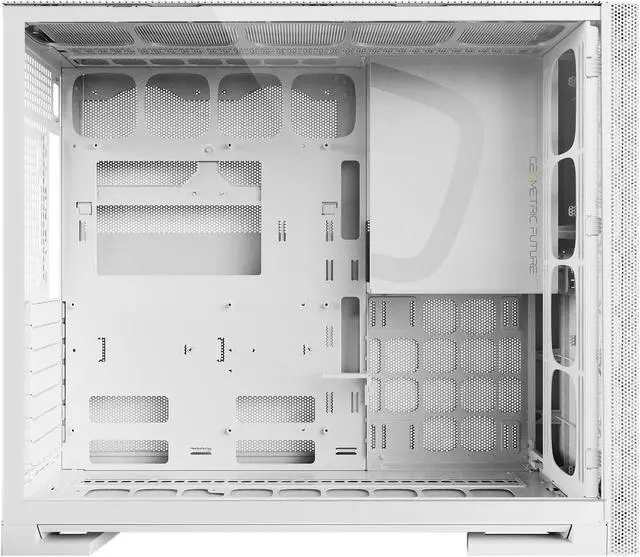 Alt view image 6 of 6 - Geometric Future M5 Vent Mesh front Panel Tempered Glass Mid Tower, E-ATX/ATX Gaming Case, High Airflow, 1.2mm Steel, Type C, Toolless Panels, Support 420/360 Radiator, Dual-Chamber, White, GEO-M5V-W