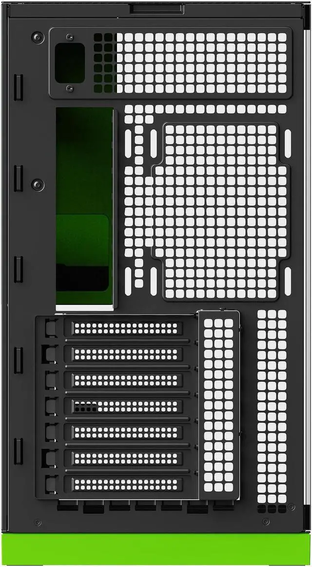 Alt view image 5 of 6 - Geometric Future M5 Tempered Glass Mid Tower, E-ATX/ATX Gaming Case, 1.2mm Steel, Type C, Toolless Panels, Support 420/360 Radiator, Dual-Chamber, Black/Green, GEO-M5-BNY