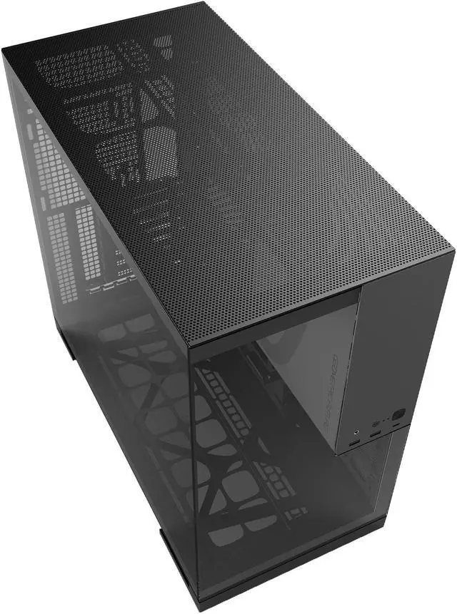 Alt view image 5 of 7 - Geometric Future M5 Tempered Glass Mid Tower, E-ATX/ATX Gaming Case, 1.2mm Steel, Type C, Toolless Panels, Support 420/360 Radiator, ARGB PWM 140m fan x 5 Pre-Installed, Black/Grey, GEO-M5F-BG