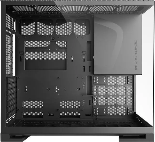 Alt view image 7 of 7 - Geometric Future M5 Tempered Glass Mid Tower, E-ATX/ATX Gaming Case, 1.2mm Steel, Type C, Toolless Panels, Support 420/360 Radiator, ARGB PWM 140m fan x 5 Pre-Installed, Black/Grey, GEO-M5F-BG