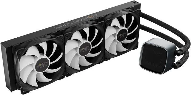 Alt view image 3 of 5 - Geometric Future Eskimo Pro - 360mm AIO CPU Liquid Water Cooler- RGB PWM Squama 2501B Fan x 3- Fit Intel® LGA 1700, AMD®AM5 - Black- (GEO-EP-36B)