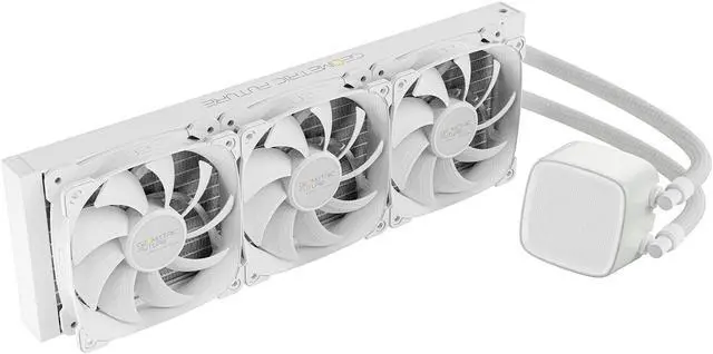 Alt view image 3 of 5 - Geometric Future Eskimo Pro - 360mm AIO CPU Liquid Water Cooler- RGB PWM Squama 2501W Fan x 3- Fit Intel® LGA 1700, AMD®AM5 - White- (GEO-EP-36W)